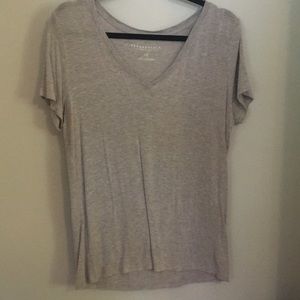 grey heathered v neck